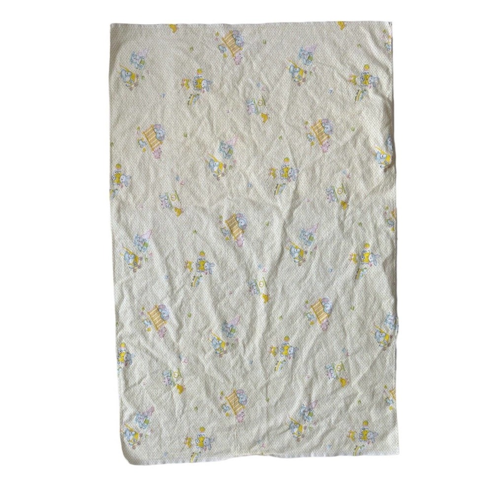 Yellow Pastel Dots Rabbit Bunny Elephant Playing Flannel Baby Receiving Blanket